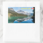Kanu am berühmten Emerald Lake - Yoho NP, Kanada Rechteckiger Aufkleber (Tasche)