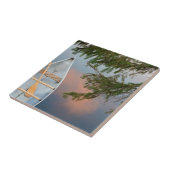 Kanu am See bei Sonnenuntergang, Kanada Fliese (Seite)