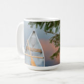 Kanu am See bei Sonnenuntergang, Kanada Kaffeetasse (Vorderseite Links)