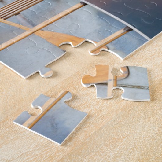 Kanu am See bei Sonnenuntergang, Kanada Puzzle (Seite)