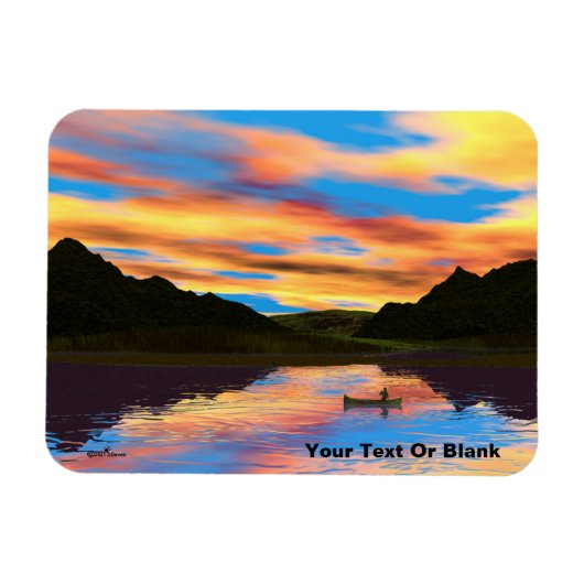 Kanu am Sunset Lake Magnet (Horizontal)