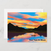 Kanu am Sunset Lake Postkarte (Vorne/Hinten)
