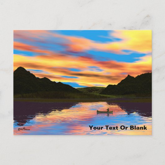 Kanu am Sunset Lake Postkarte (Vorderseite)