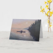 Kanu auf einem friedlichen See Karte (Gelbe Blume)