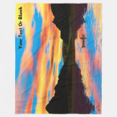 Kanu auf Sunset Lake Throw Blanket Fleecedecke (Vorderseite)