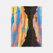 Kanu auf Sunset Lake Throw Blanket Fleecedecke (Vorderseite)