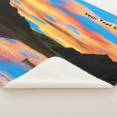 Kanu auf Sunset Lake Throw Blanket Sherpadecke (3/4)