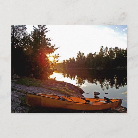 Kanu bei Sonnenuntergang Postkarte (Vorderseite)