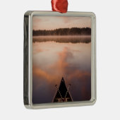 Kanu-Erholungen am Ufer des Pawtuckaway Lake Silbernes Ornament (Rechts)