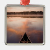 Kanu-Erholungen am Ufer des Pawtuckaway Lake Silbernes Ornament (Vorne)