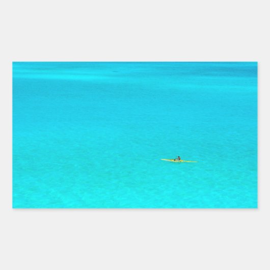 Kanu in Bora Bora, rechteckiger Aufkleber (Vorderseite)