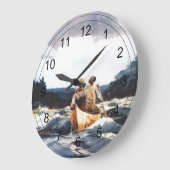 Kanu in den Rapiden Große Wanduhr (Winkel)