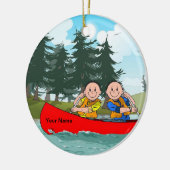 Kanu - Mann u. Mann Keramikornament (Links)