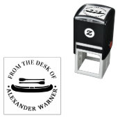 Kanu mit den Oars "vom Schreibtisch" Stationery Permastempel (Beispiel)