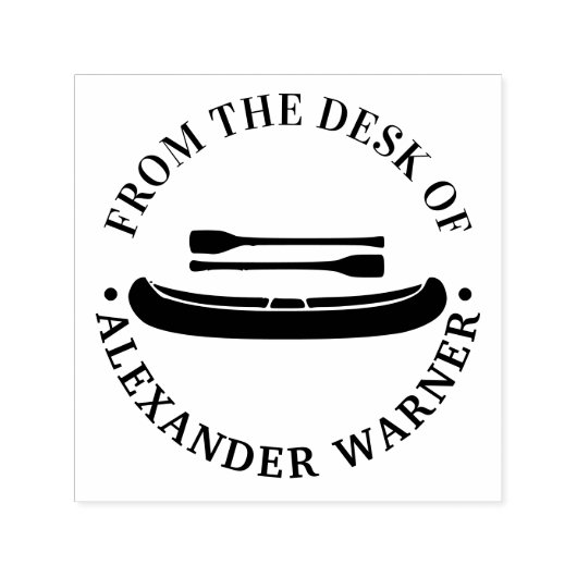 Kanu mit den Oars "vom Schreibtisch" Stationery Permastempel (Design)