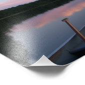 Kanu, Paddel und See bei Sunset Fotodruck (Ecke)