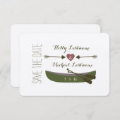 Kanu + Pfeile mit Herz Hochzeit speichern das Datu Save The Date (Vorne/Hinten)