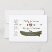 Kanu + Pfeile mit Herz Hochzeit speichern das Datu Save The Date (Vorderseite)