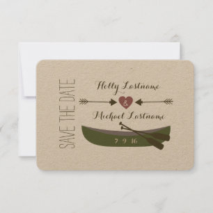 Kanu + Pfeile mit Herz Hochzeit speichern das Datu Save The Date