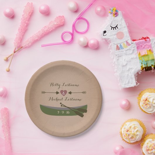 Kanu + Pfeile Rustikale Hochzeit Pappteller (Party)