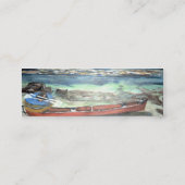 Kanu u. Floss auf Muschel-Insel-Geschäfts-Karte Mini Visitenkarte (Rückseite)