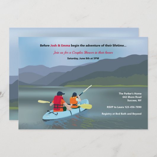 Kanuabenteuer einladung (Vorne/Hinten)