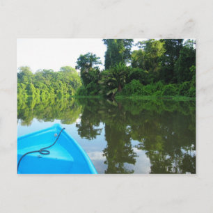 Kanufahren am Fluss in Tortuguero, Costa Rica Postkarte