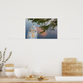 Kanufahren am See bei Sonnenuntergang, Kanada Poster (Küche)