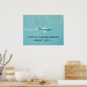 Kanufahren auf einem Friedlichen See - Sprichwort Poster (Küche)