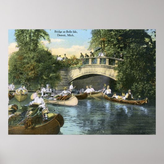 Kanufahren, Belle Isle, Detroit Vintag Poster (Vorne)