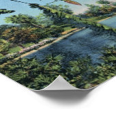 Kanufahren, Echo Park, Los Angeles Vintag Poster (Ecke)