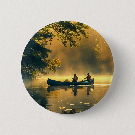 Kanufahren in einem Fluss Button (Vorderseite)