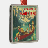 Kanufahren ist Familienspass Ornament Aus Metall (Rechts)