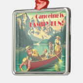 Kanufahren ist Familienspass Ornament Aus Metall (Links)