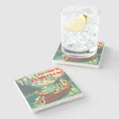 Kanufahren ist Familienspass Steinuntersetzer (Seitenansicht)