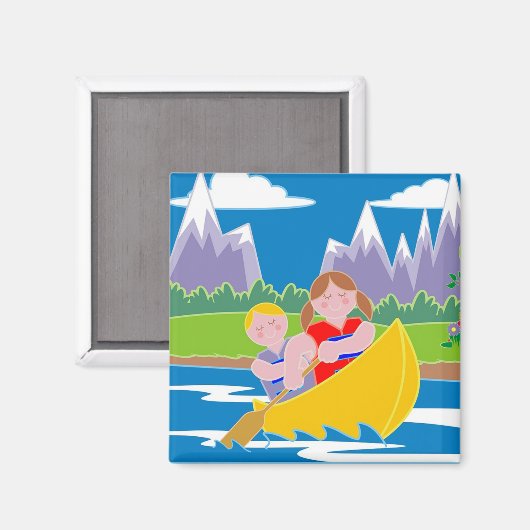 Kanufahren Magnet (Vorderseite/Rückseite)