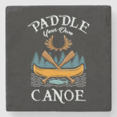 Kanufahren - Paddeln Sie Ihre eigene Kanufahrt Steinuntersetzer (Vorderseite)