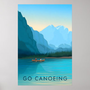 Kanufahren Reiseplakat Poster