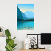 Kanufahren Reiseplakat Poster (Heimbüro)