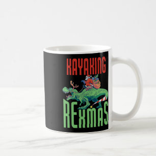 Kanufahren Rexmas T-Rex Dinosaur Weihnachten Urlau Kaffeetasse