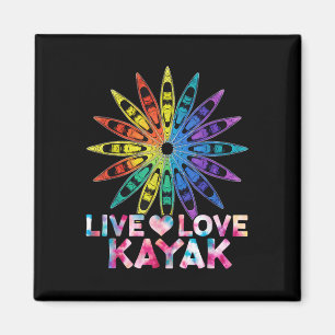 Kanufahren Sport Kanusportler Lebe Liebe Kayak Magnet