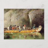 Kanufahrer bemannt durch Voyageurs Wasserfall pass Postkarte (Vorderseite)