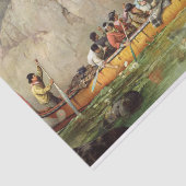 Kanufahrer bemannt durch Voyageurs Wasserfall pass Seidenpapier (Ausschnitt)