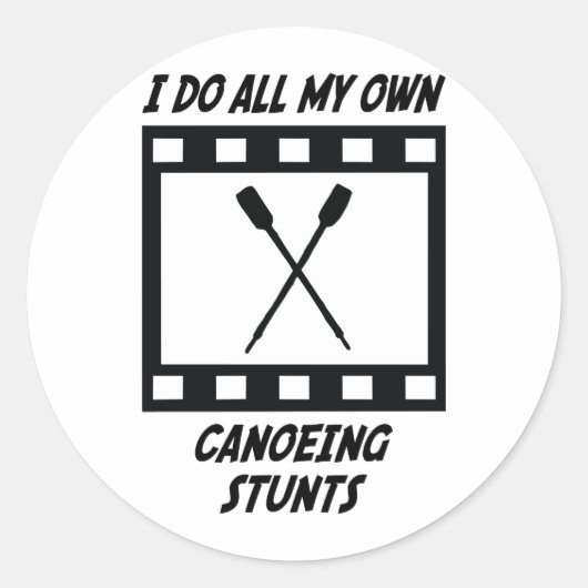 Kanufahrer Runder Aufkleber (Vorderseite)