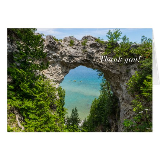 Kanufahrt am Arch Rock Danke Karte (Vorderseite (Horizontal))
