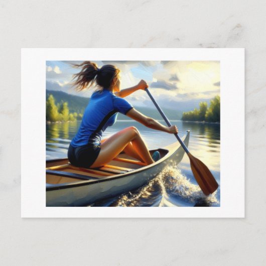 Kanufahrt, Postkarte (Vorderseite)