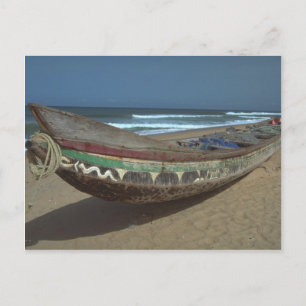 Kanufischer am Strand von Keta, Ghana Postkarte