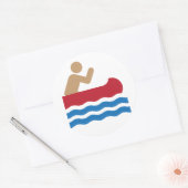 Kanuikopiktograph Runder Aufkleber (Umschlag)