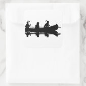 Kanuische Silhouette Quadratischer Aufkleber (Tasche)