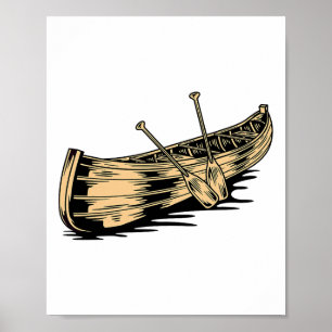 Kanupaddel Lustiges Kanufahren Kayakfahren Booten Poster